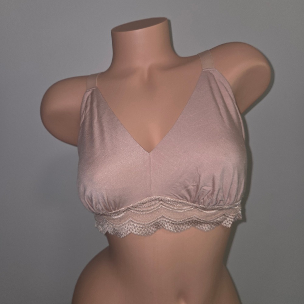 Cosabella Ceylon Curvy Wireless Bralette Modal & Chevron Lace Womens X-Large